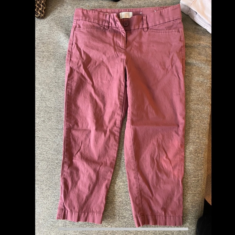 LOFT capri pants. Size 0. Burgundy